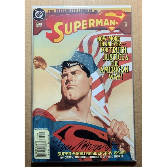 DC Comics Adventures of Superman #600 DF Signed by Jose Marzan Jr. COA 2002 - Picture 2 of 9
